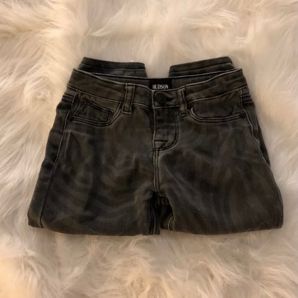 Hudson Girls Infant Zebra Print Charcoal Jeans 18 month